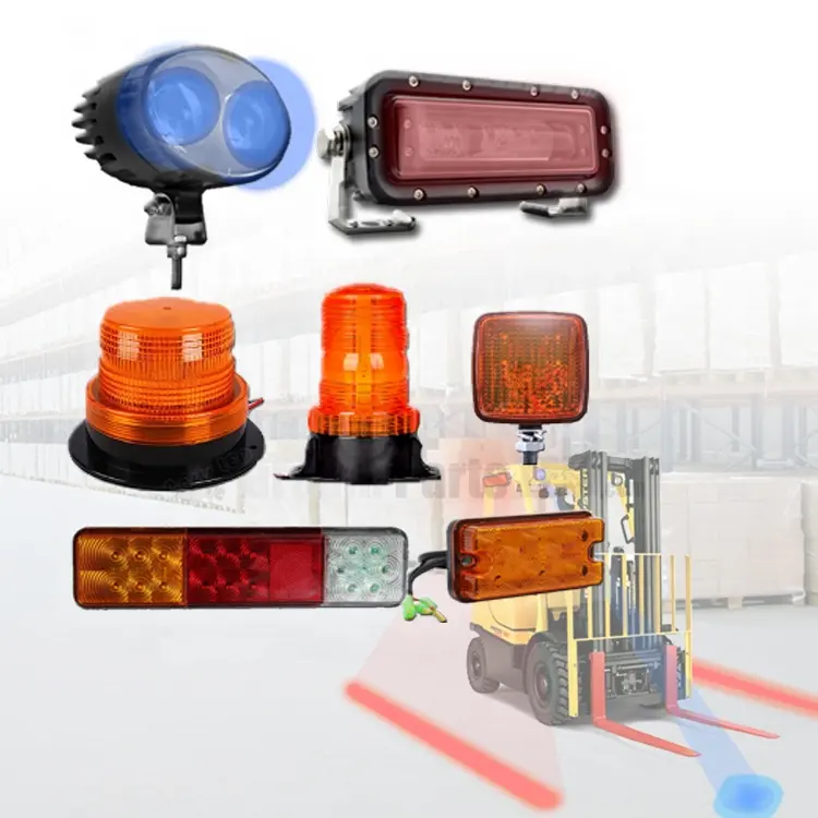 Lampu sinyal belok depan Forklift Led lampu kemudi peringatan kuning putih lampu penanda sisi ganda persegi 12 v-60 v 6W universal