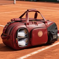 Portable PU cuir Tennis/Badminton/Pickleball sac de voyage boîte à chaussures étanche Cour formation accessoire raquette Sport sacs