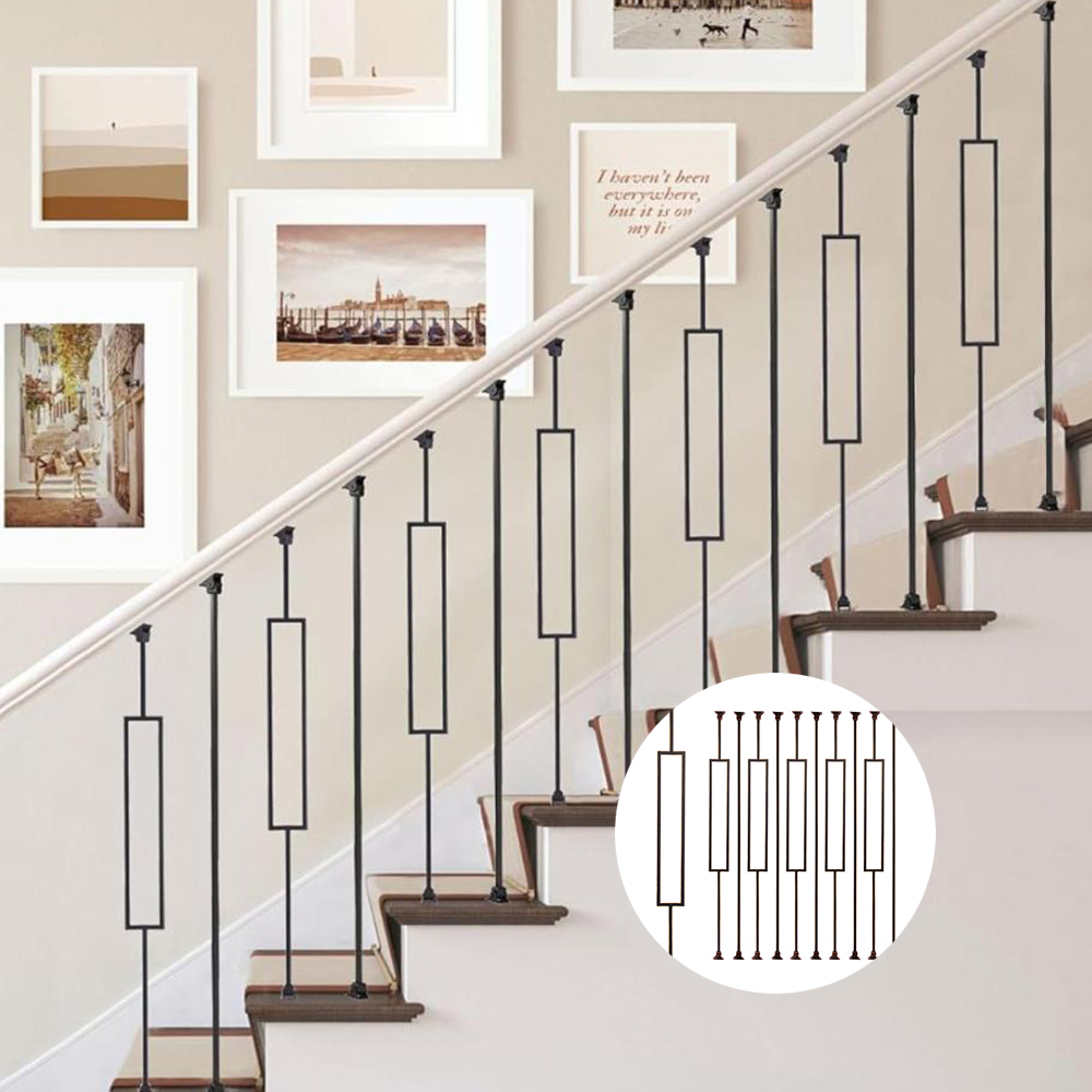 Buy Aotree Wrought Iron Balusters – Set Of 10 Hollow Double Knuckle