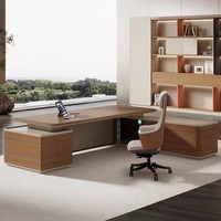 Bureau de direction moderne haut de gamme en bois, design élégant pour postes de travail d'entreprise et bureaux de direction