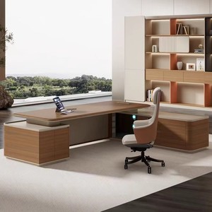 Scrivania Direzionale Moderna di Alta Gamma con Pannello in Legno per Postazioni Aziendali e Uffici Dirigenziali - Product Image 3