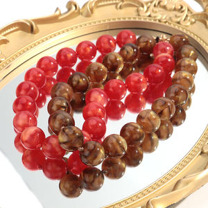 שרשרת חרוזים עגולה פשוטה בעיצוב אישי, אביב וקיץ סִגְנוֹן חדשה, עבודת יד, צבעונית, 18 מ\\\"מ, שרשרת חרוזים עם חוט שעווה קשור, לנשים - Product Image 3