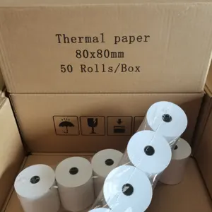 48gsm termal yazarkasa kağıt makbuz kağıdı 3 1/8 ft 80mm 57mm 80x80mm termal kağıt tedarik