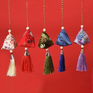 Year of the Horse Portable Wormwood Zongzi Sachet Mugwort Triangle Rice Dumpling Lucky Zongzi Small <b>Gift</b> Carry-On Pendant - Product Image 3