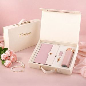 Luxury Promotional Paper Notebook UV Printing Vacuum Bottle Keychain Power Bank Gift <b>Box</b> Set Personalized Graduation Father's CL - Product Image 3