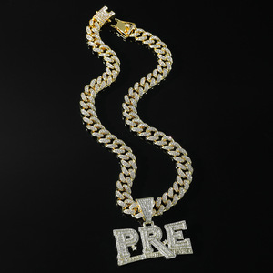 Collar de Moda con Colgante de Letra para Hombre, Diseño Hecho a Mano, Chapado en Oro y Plata, Estilo Hip Hop, Venta al por Mayor - Product Image 2