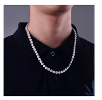 Colliers personnalisés pour hommes en moissanite et diamant, argent sterling 925, plaqué or 18 carats, chaînes fines de luxe, collier ras du cou en forme de fleur