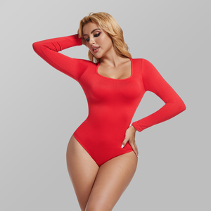 Plus Size Flawless Fit High-Waisted <span class=keywords><strong>Long</strong></span> <span class=keywords><strong>Sleeve</strong></span> One Piece <span class=keywords><strong>Bodysuit</strong></span> Stretchable Butt-Lifting Shapewear para Mulher - Product Image 2