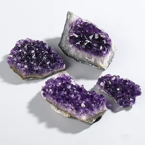 Grosir batu kristal penyembuhan alami amethyst grosir grosir cluster amethyst kecil mentah untuk kerajinan kristal