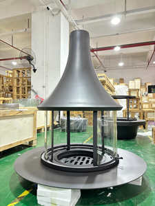 Cheminée suspendue de style moderne <span class=keywords><strong>Poêle</strong></span> à <span class=keywords><strong>bois</strong></span> au plafond avec installation autoportante Salon en acier au carbone - Product Image 4