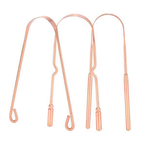 Grattoir lingual en U très vendu, brosse de nettoyage buccal, outil d'hygiène, fabriqué en cuivre pur et en acier inoxydable - Product Image 4
