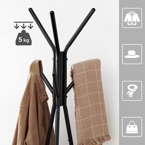 Armoire à vêtements <span class=keywords><strong>VASAGLE</strong></span> en bois avec 4 niveaux, <span class=keywords><strong>porte</strong></span>-<span class=keywords><strong>manteau</strong></span> autoportant pour salon, salle de bain, garde-robe - Rangement pour vêtements, chapeaux, sacs - Product Image 3