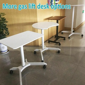 Mesita de noche con ruedas para ordenador portátil, diseño ergonómico, altura neumática ajustable - Product Image 4