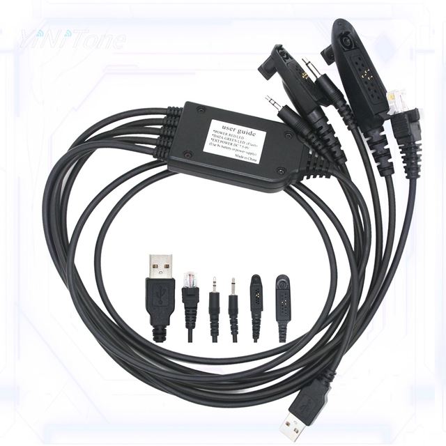 FTDI 5:1 Programming Cable for Walkie-Talkie 2.5mm Multi-pin RJ45 Plug PVC for Motorola GP88 GP300 GP328 GP340 GP328Plus GM300