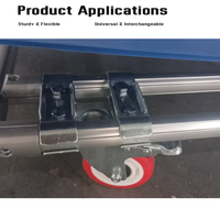 Plaque de montage pour roulettes standard, plaque de base interchangeable pour roulettes à plaque, raccords pour tuyaux Lean Pipe avec espacement des trous de 45 mm