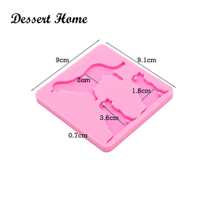 Dy0166 sáng bóng Scottish/boxer/dottie Dachshund /Pitbull /Dachshund Dog gia đình móc khóa khuôn tự làm nhựa Epoxy đúc - Product Image 4