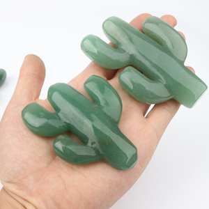 <span class=keywords><strong>Avventurina</strong></span> <span class=keywords><strong>verde</strong></span> del regalo di natale del Cactus di cristallo intagliato a mano - Product Image 2