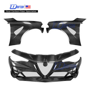 Parachoques delantero y guardabarros de fibra de carbono versión ancha GTAM para Alfa Romeo Giulia 2016-2023 - Product Image 3