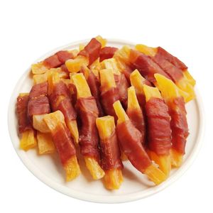 Golosinas para Perros de Fábrica: Rollo de Pollo Sin Granos con Alto Contenido de Proteínas, Papas Fritas Rojas, Envoltura de Pato, Batata, para la Salud de Dientes, Piel y Pelaje - Product Image 1