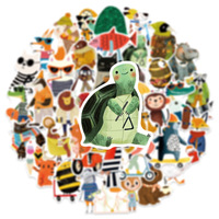 50 autocollants mignons personnalisés en aquarelle sur le thème des animaux pour la décoration DIY, les tasses, les albums photo, l'impression, vente en gros