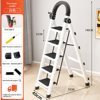Échelle pliante utilitaire personnalisable, échelle pliable à 5 marches, échelle minimaliste pliable pour la cuisine, la maison, le jardin