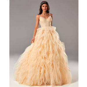 Sexy con spalline sottili <span class=keywords><strong>abiti</strong></span> <span class=keywords><strong>da</strong></span> <span class=keywords><strong>sera</strong></span> su misura festa formale principessa Organza matrimonio abito <span class=keywords><strong>da</strong></span> ballo - Product Image 4