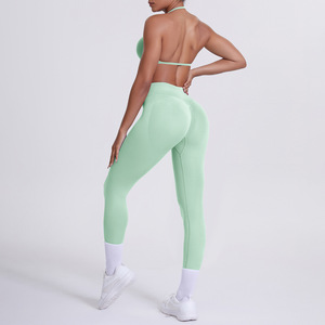 Conjunto Deportivo de 2 Piezas para Mujer, <span class=keywords><strong>Ropa</strong></span> de Yoga, Traje de <span class=keywords><strong>Pilates</strong></span>, <span class=keywords><strong>Ropa</strong></span> Deportiva para Gimnasio, Leggings con Efecto Push-Up y Sujetador Deportivo - Product Image 2