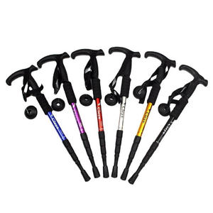 Bastones de Trekking de Aleación de Aluminio Cleye con Mango en T, Amortiguadores de Impactos, Telescópicos y Plegables, para Senderismo, Caminatas y Viajes al Aire Libre - Product Image 1