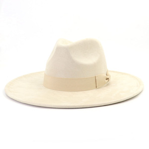 30 colori in magazzino veloce nave alla <span class=keywords><strong>moda</strong></span> cappelli Fedora per le donne in pelle scamosciata tessuto con fiocco - Product Image 5