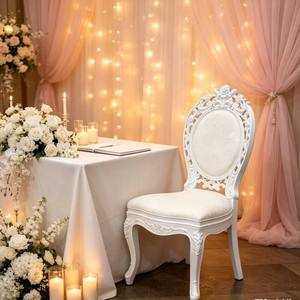 Silla de Banquete de Lujo Tallada, Silla de Comedor Tapizada para Bodas, Fiestas y Eventos de Hotel - Product Image 5