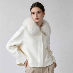 <span class=keywords><strong>Cappotto</strong></span> in Lana a Doppia Faccia Tyan con <span class=keywords><strong>Collo</strong></span> Staccabile in Vera <span class=keywords><strong>Pelliccia</strong></span> di Volpe, Morbido con Cerniera, Logo Personalizzato, Cappotti Invernali in Cashmere a <span class=keywords><strong>Collo</strong></span> Alto per <span class=keywords><strong>Donna</strong></span> - Product Image 1