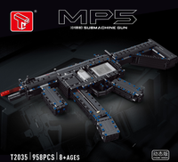 Fusil d'assaut MP5, pistolet mitrailleur de lancement, puzzle pour garçons, blocs de construction éducatifs assemblés, modèle de jouet de construction en plastique ABS 1:18