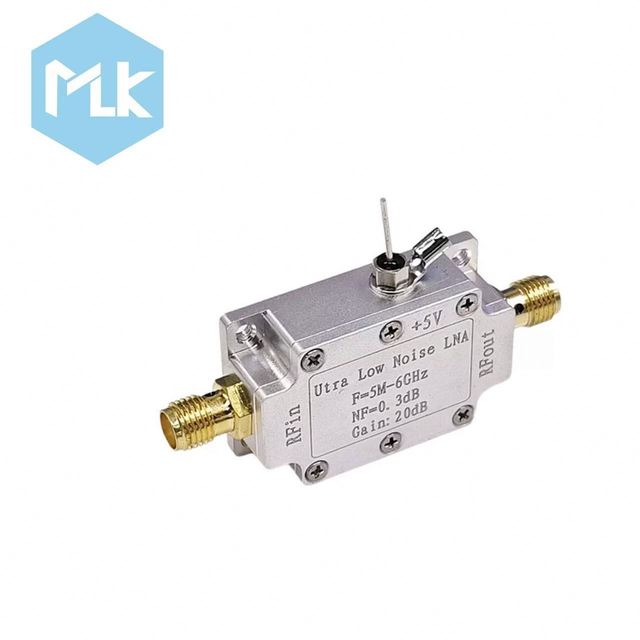 MLK Ultra Low Noise Amplifier RF LNA Module for RF Receiver SDR FM Wideband 5MHz to 6GHz NF 0.3dB 20DB Gain