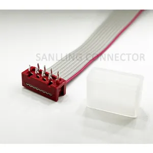 Bulk custom pitch 1.27mm red Micro match pressed grey cable series board end line end connector