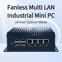 Komputer Desktop 4 LAN Intel Core Generasi ke-12 1235U Win10 Win11 Linux 4POE Server DDR5 HD/DP/Type-C X86 Industrial Fanless Mini PC