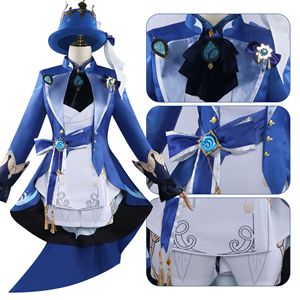 Disfraz de mujer de lujo Anime <span class=keywords><strong>Cosplay</strong></span> trajes juego Genshin Impact Furina <span class=keywords><strong>Cosplay</strong></span> disfraz Focalors vestir con sombrero - Product Image 2