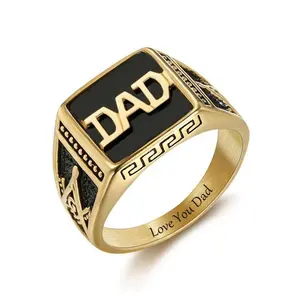 Personalized Men Ring 925 Sterling Silver Engraved Ring Fashion Gifts For Father