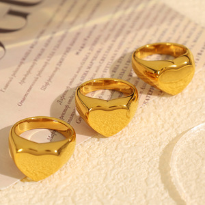 Heart Shape <b>Ring</b> <b>Titanium</b> Steel Gold Plated For Women Fashion Jewelry Gift - Product Image 3