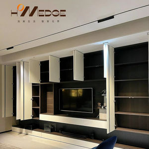 モダンラグジュアリーブラック<span class=keywords><strong>TV</strong></span>キャビネット現代ミニマリストデザイン折りたたみ式<span class=keywords><strong>TV</strong></span>スタンド/コンソール農家または家 - Product Image 1