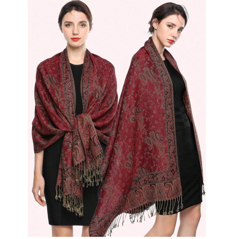 Wholesale Ethnic Pashmina Scarf Large Fringe