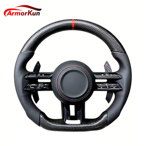 Volante Sportivo AMG in Fibra di Carbonio con Impugnature Laterali in Pelle Traforata, Upgrade per <span class=keywords><strong>Mercedes</strong></span> Benz Tutte le <span class=keywords><strong>Serie</strong></span> A <span class=keywords><strong>B</strong></span> C E S G GLS - Product Image 2
