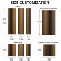 Panneaux muraux acoustiques en bois à lattes de polyester, absorption acoustique, MDF Akupanel, ignifuges, vente en gros