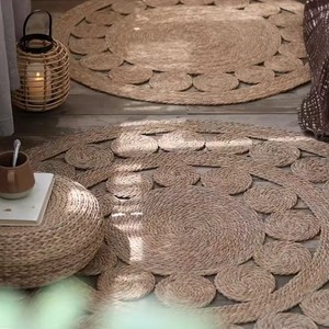 <span class=keywords><strong>Tapis</strong></span> de sol <span class=keywords><strong>tissé</strong></span> en <span class=keywords><strong>jute</strong></span> de style ethnique nordique, protection pour table basse, <span class=keywords><strong>tapis</strong></span> en fibres naturelles pour maison d'hôtes et salon - Product Image 4