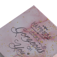 Boîte à bijoux coulissante en carton avec logo personnalisé, motif marbre, pour bagues, boucles d'oreilles, cadeaux, faveurs de mariage