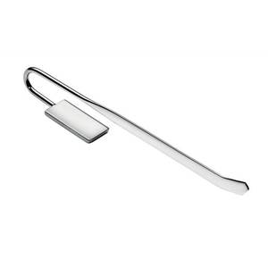 Segnalibro rettangolare Bookworm in metallo con finitura argento per lettura e regalo - Product Image 1