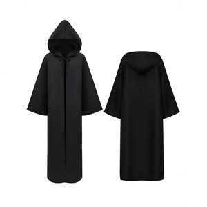 Halloween Jedi Robe Cosplay Costume Long <b>Hooded</b> <b>Cloak</b> Western Fantasy Role Play Outfit - Product Image 2