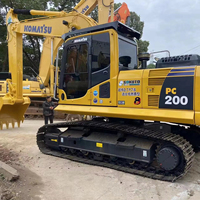 Excavatrice hydraulique Komatsu PC200 |   Moteur diesel d'occasion du Japon, surplus, 20,7 tonnes, avec boîte de vitesses PLC et roulement de pompe d'origine pour engins de construction
