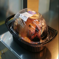 Boîte à emporter jetable en PP/PET pour poulet rôti et canard, avec gaufrage anti-buée, pour l'emballage de viande - Offre Spéciale