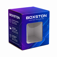 Boîte d'emballage bleu vif avec fenêtre transparente, réutilisable, écologique et fonctionnelle pour petits appareils