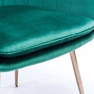 Chaises de salle à manger modernes, marron et blanc, <span class=keywords><strong>chaise</strong></span> de salle à manger en velours tufté, pieds chromés, vert, Fabrica De Cadeiras Estofadas - Product Image 2
